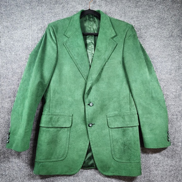 ClanHall Other - Vintage ClanHall Green Suede Leather Blazer Mens 44 Sport Coat Union Made in USA